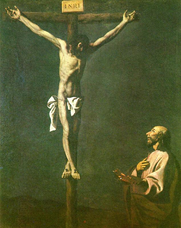 Francisco de Zurbaran st. lucas before christ crucified China oil painting art